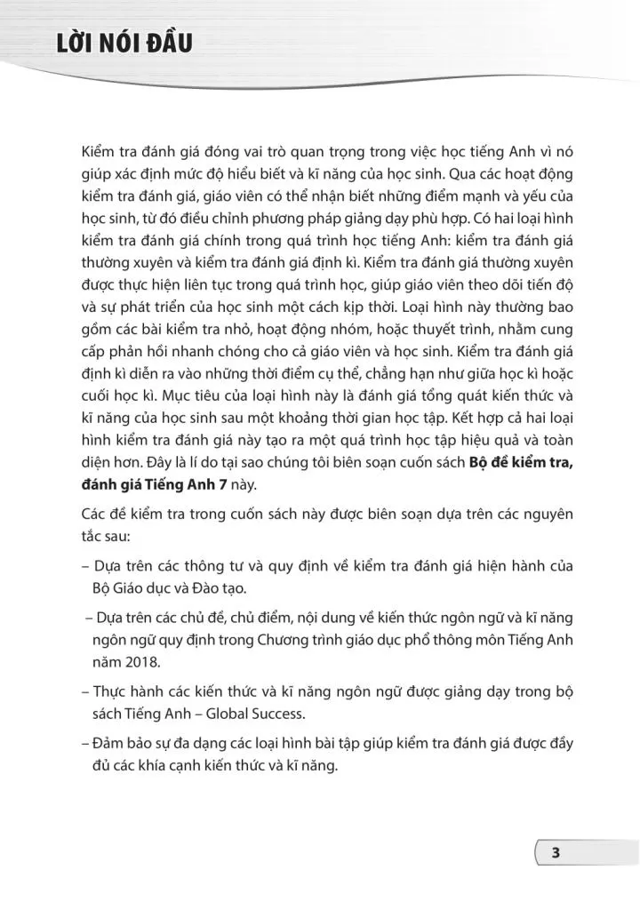 BỘ ĐỀ KIỂM TRA, ĐÁNH GIÁ TIẾNG ANH LỚP 7 (Theo chương trình GDPT 2018)